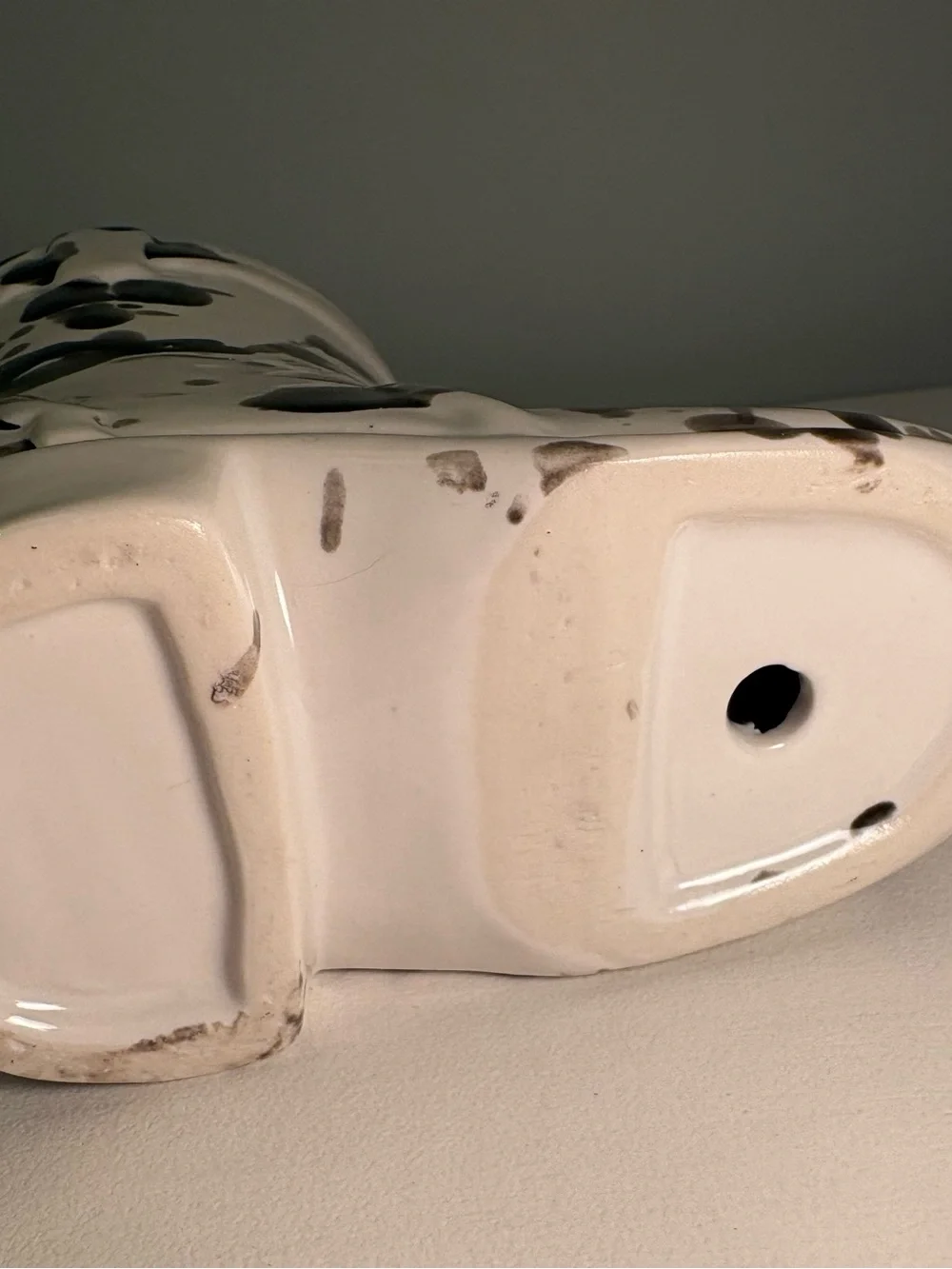 Tyler Paddywax boot-White and Black Speckled Ceramic Boot Vase - Home Accents